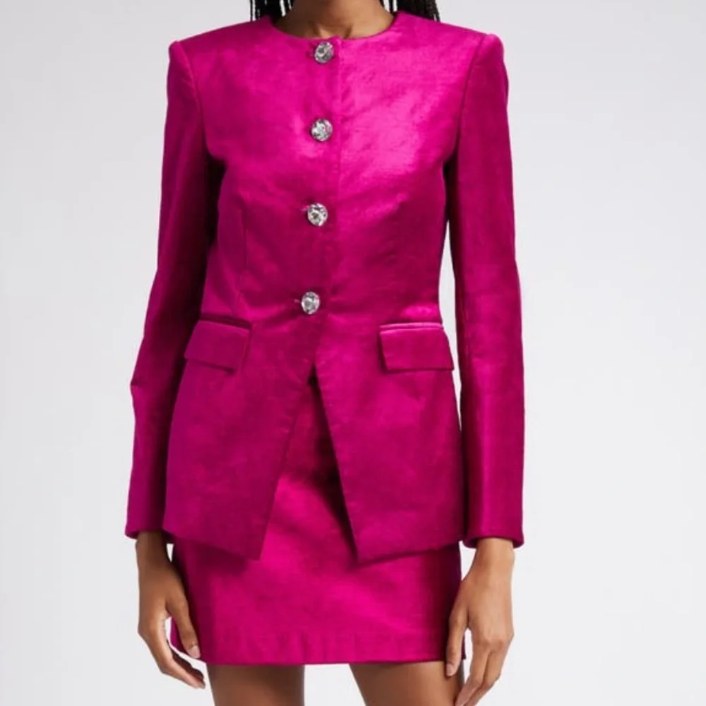 NEW Veronica Beard Cencia Cotton Blend Jacket in Fuchsia - Picture 2 of 11